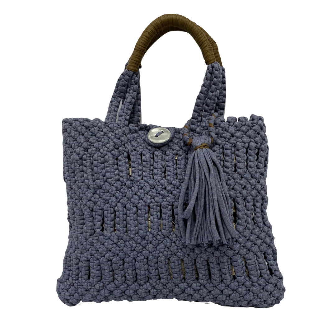 Image of Macrame Handbag Stone blue