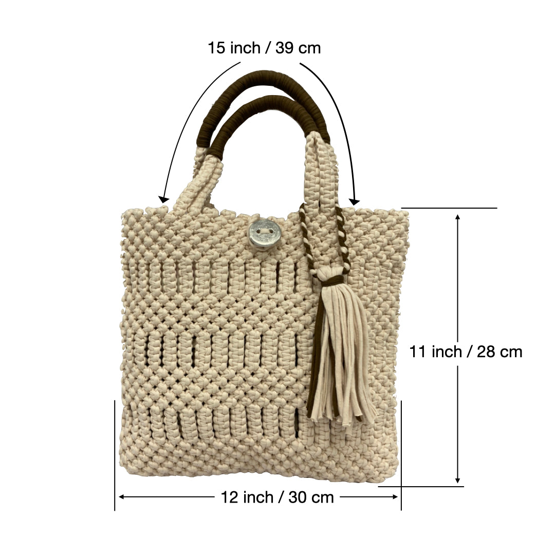 Image of Macrame Handbag off white