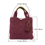Macrame Handbag Burgundy