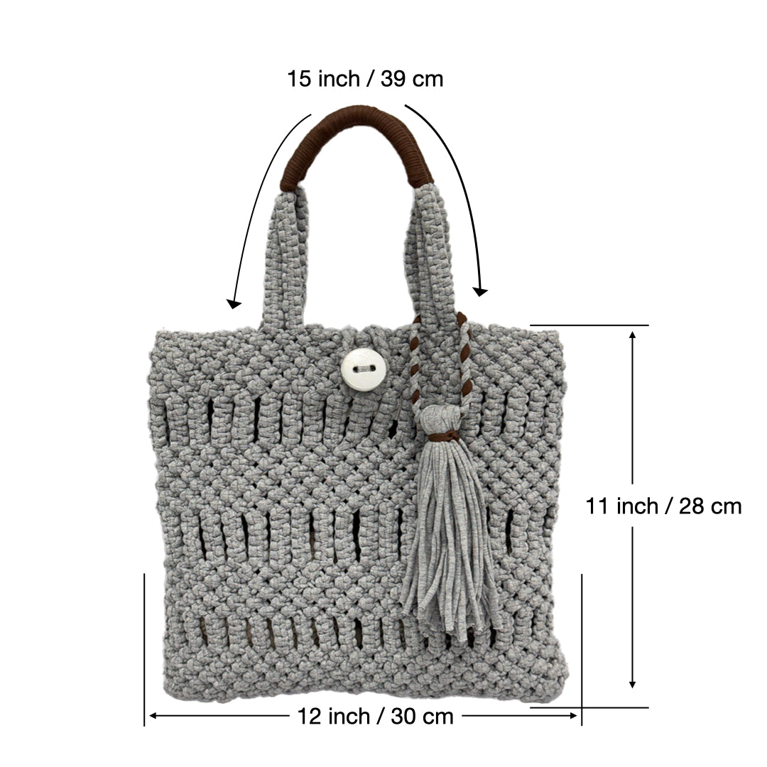 Image of Macrame Handbag Grey