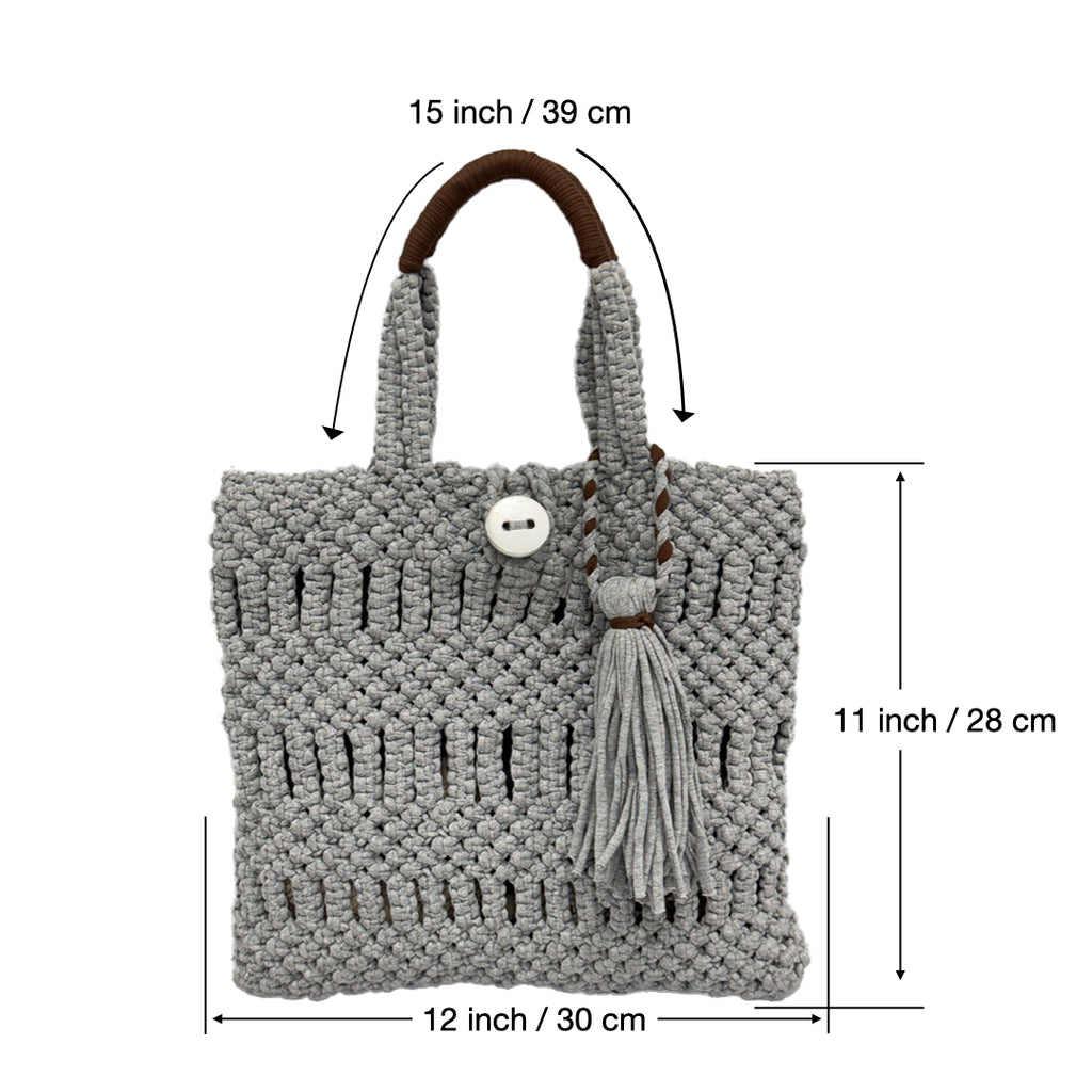 Macrame Handbag Grey