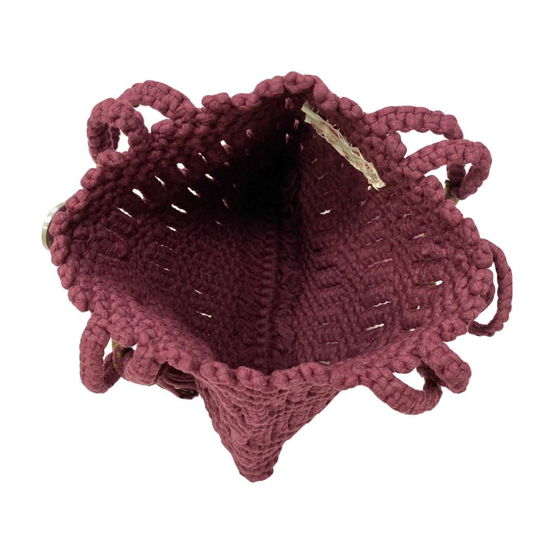 Image of Macrame Handbag Burgundy
