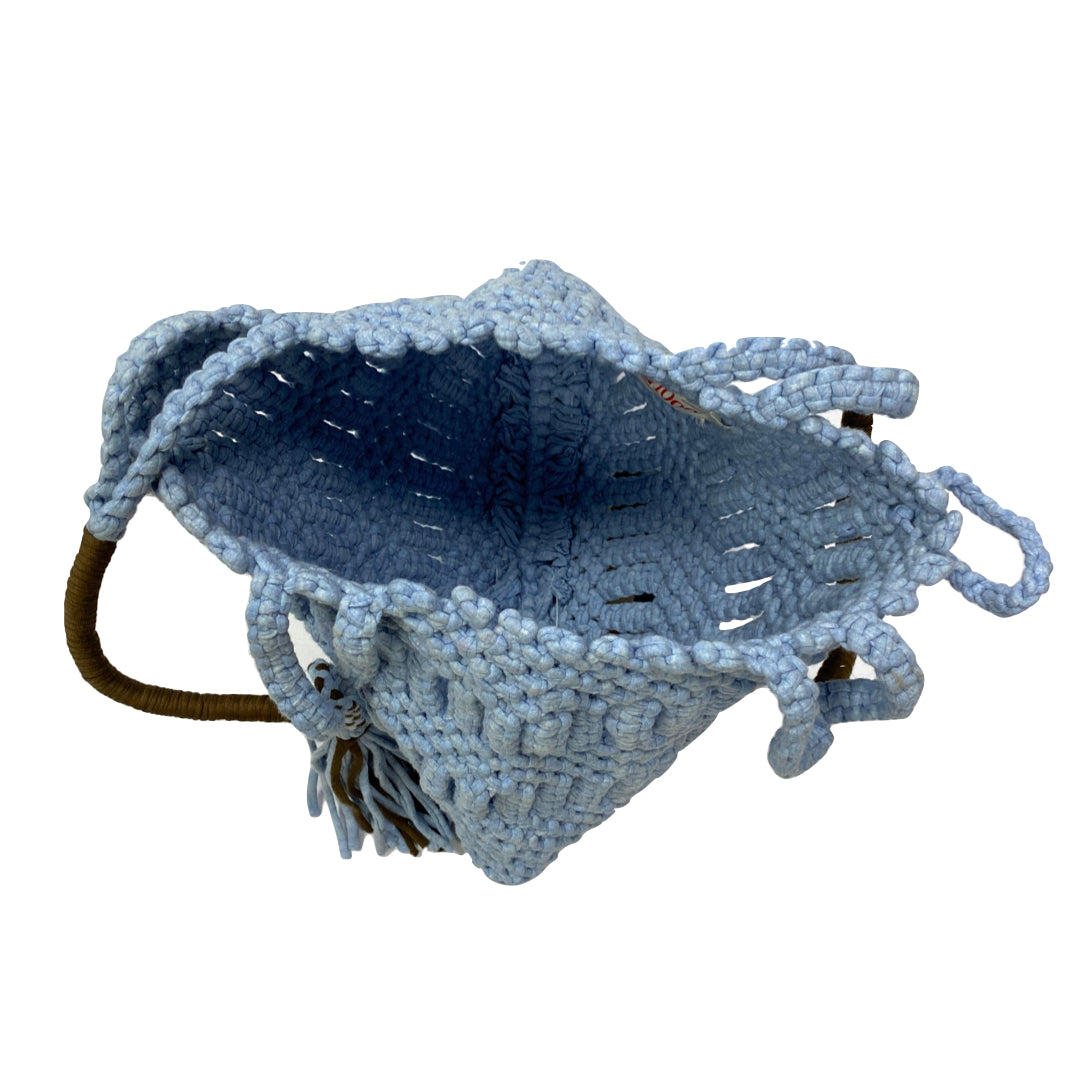 Image of Macrame Handbag Ice Blue