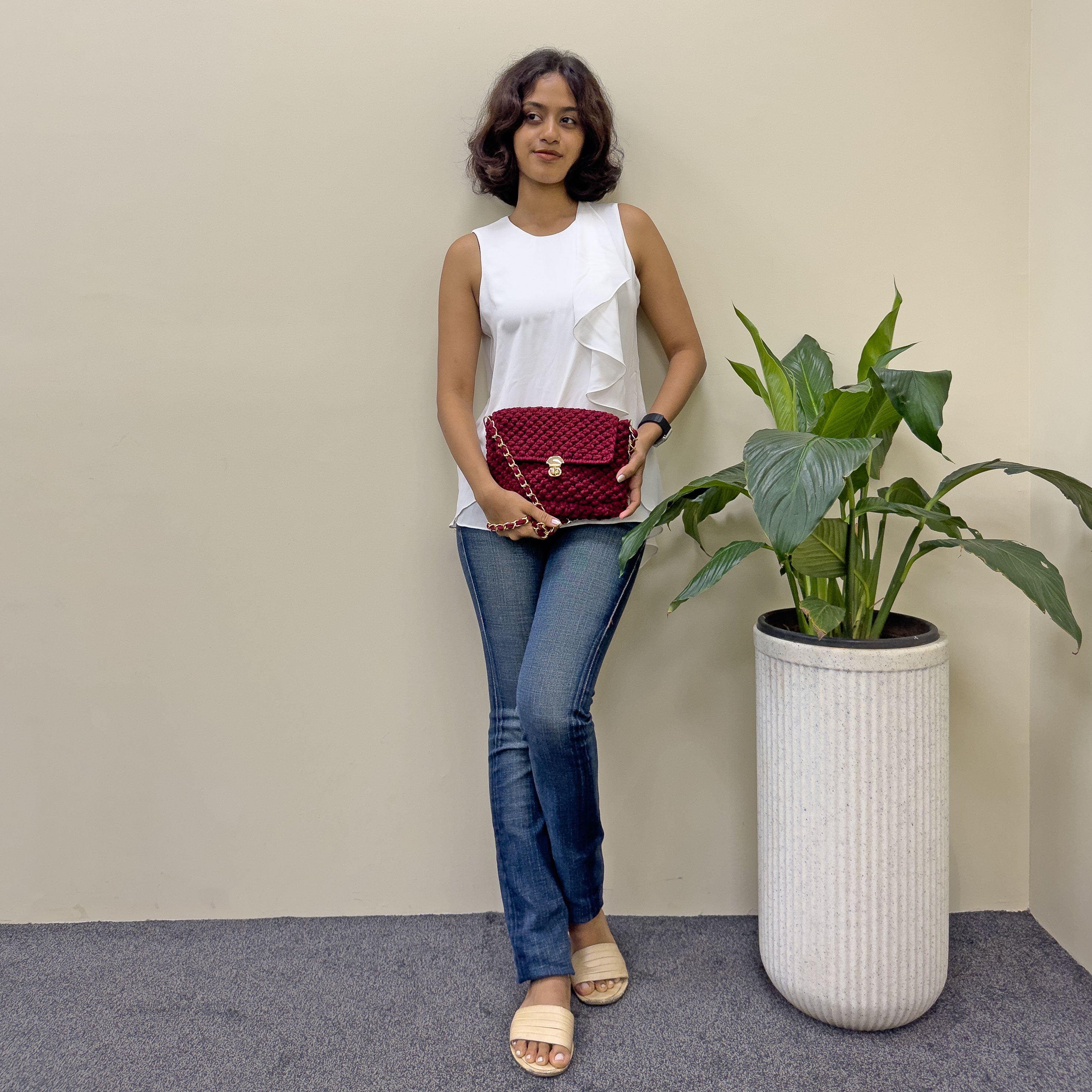Image of Macrame Sling | Clay | Shoulder Sling or Cross body