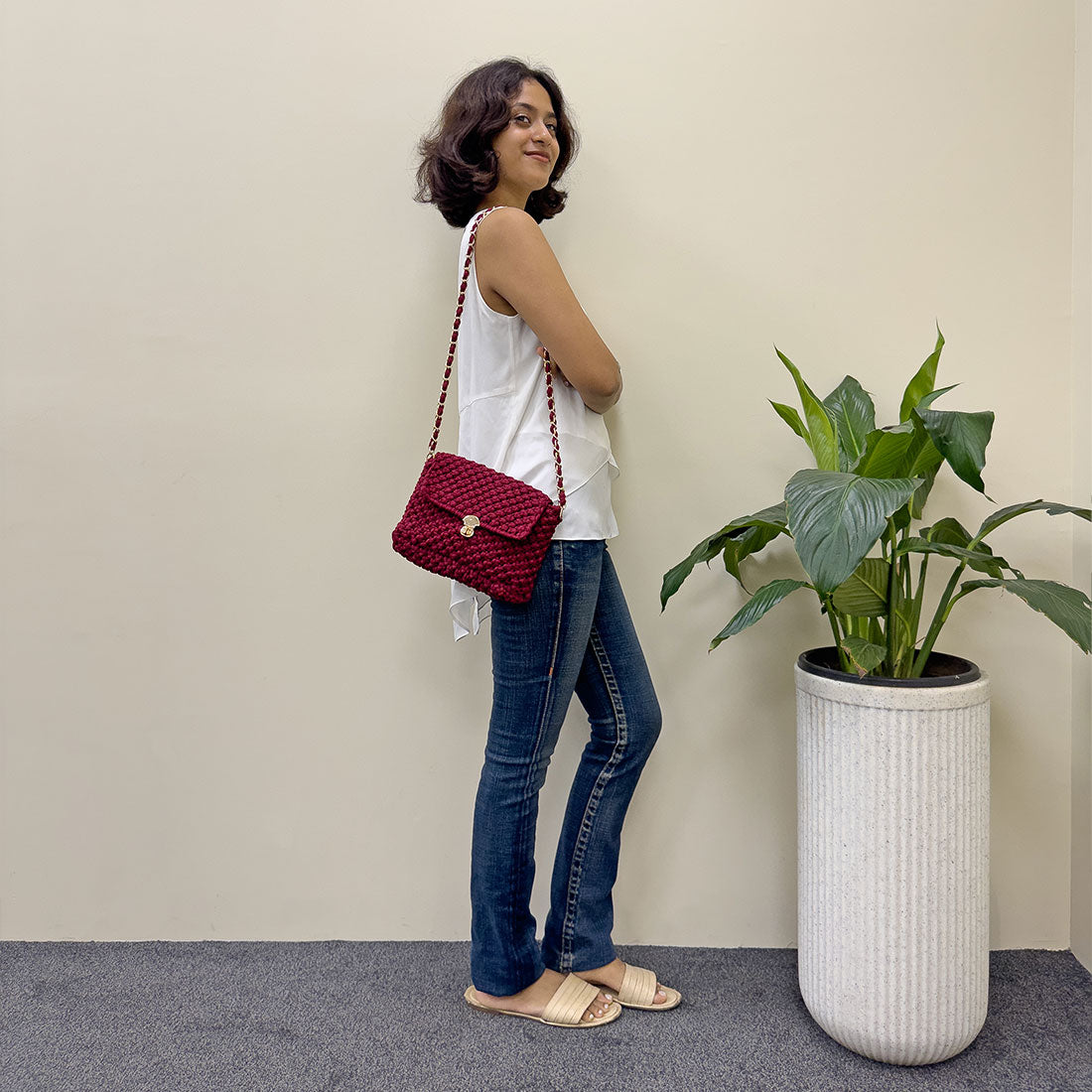 Image of Macrame Sling | Clay | Shoulder Sling or Cross body