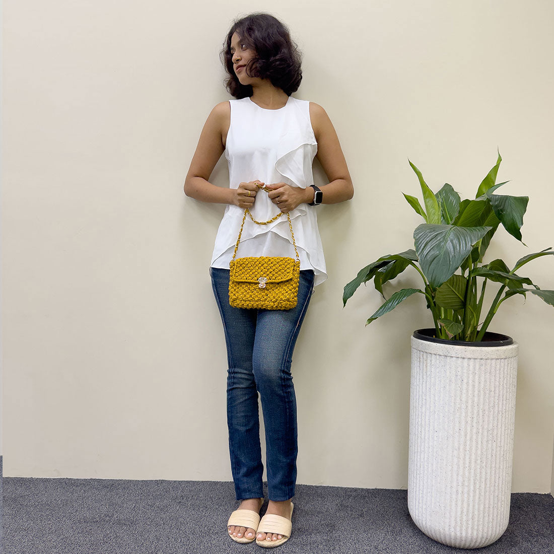 Image of Macrame Sling | Ochre | Shoulder Sling or Cross body