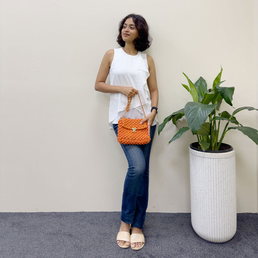 Macrame Sling | Orange | Shoulder Sling or Cross body