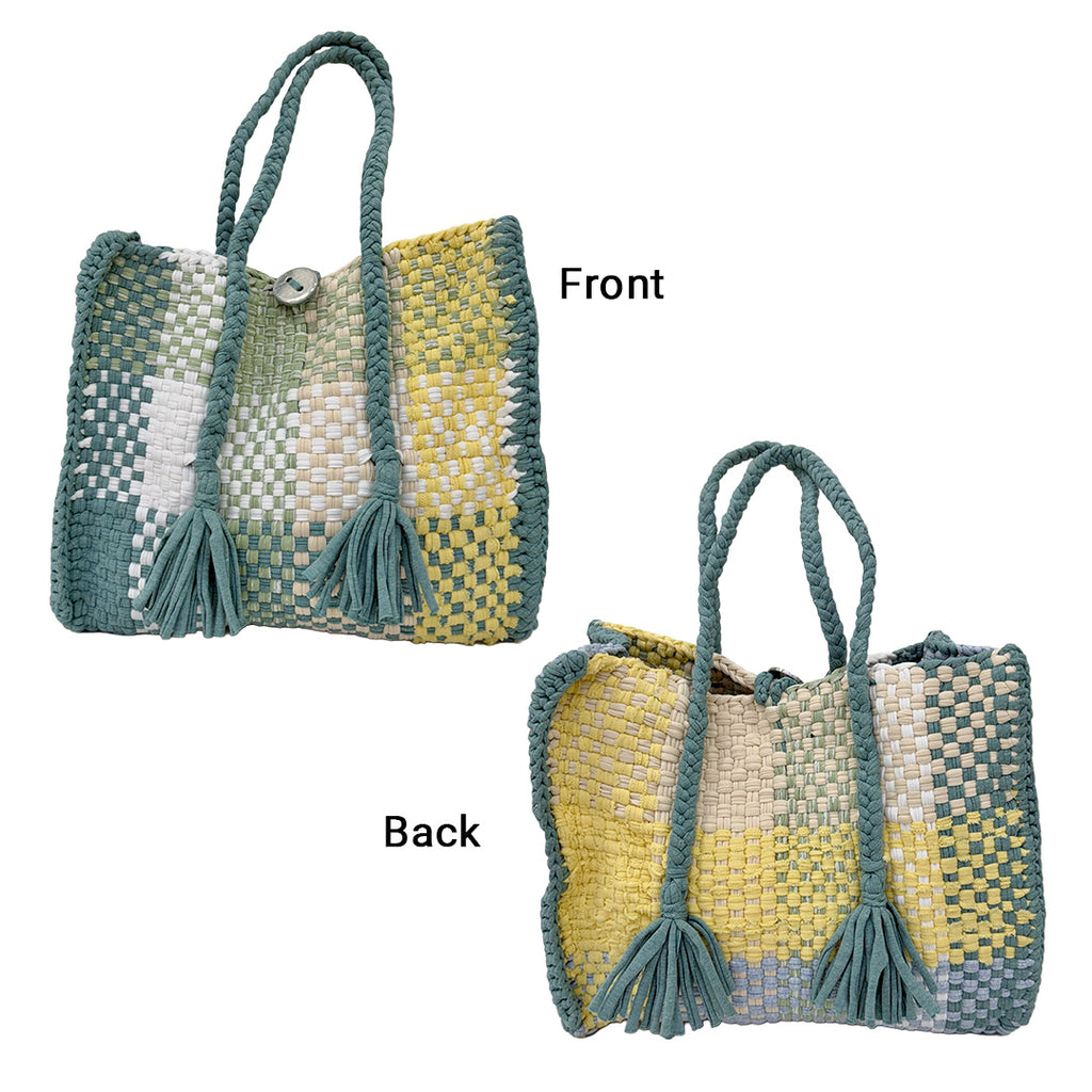 Oversized Tote / Hand / Shoulder Carry Pigeon Blue, Yellow, Stone Blue, Off White