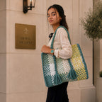 Oversized Tote / Hand / Shoulder Carry Pigeon Blue, Yellow, Stone Blue, Off White