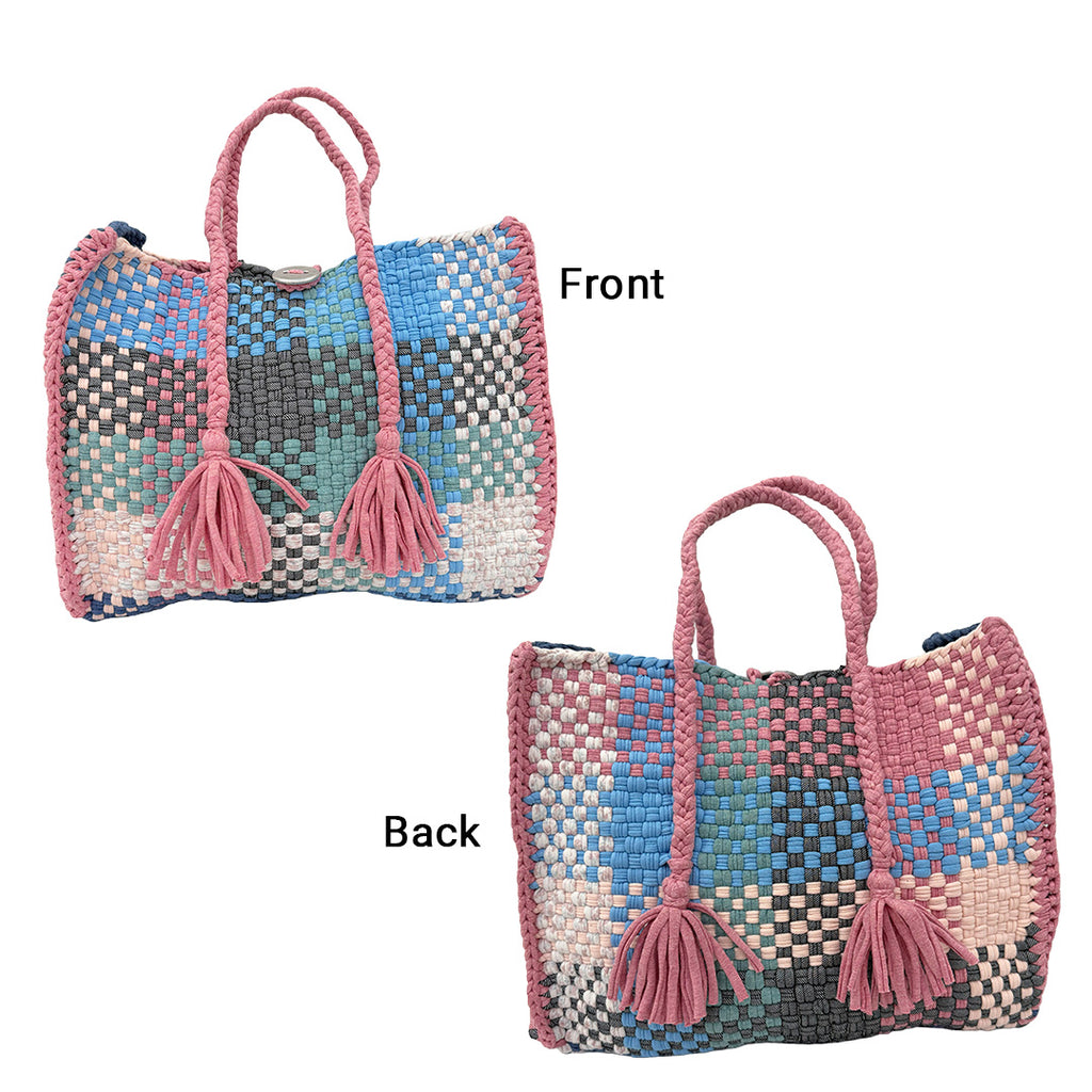 Oversized Tote / Hand / Shoulder Carry Sky Blue, Grey, Light Pink