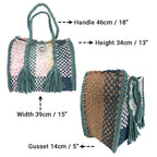Oversized Tote / Hand / Shoulder Carry Light Lavender and Shades of Blue