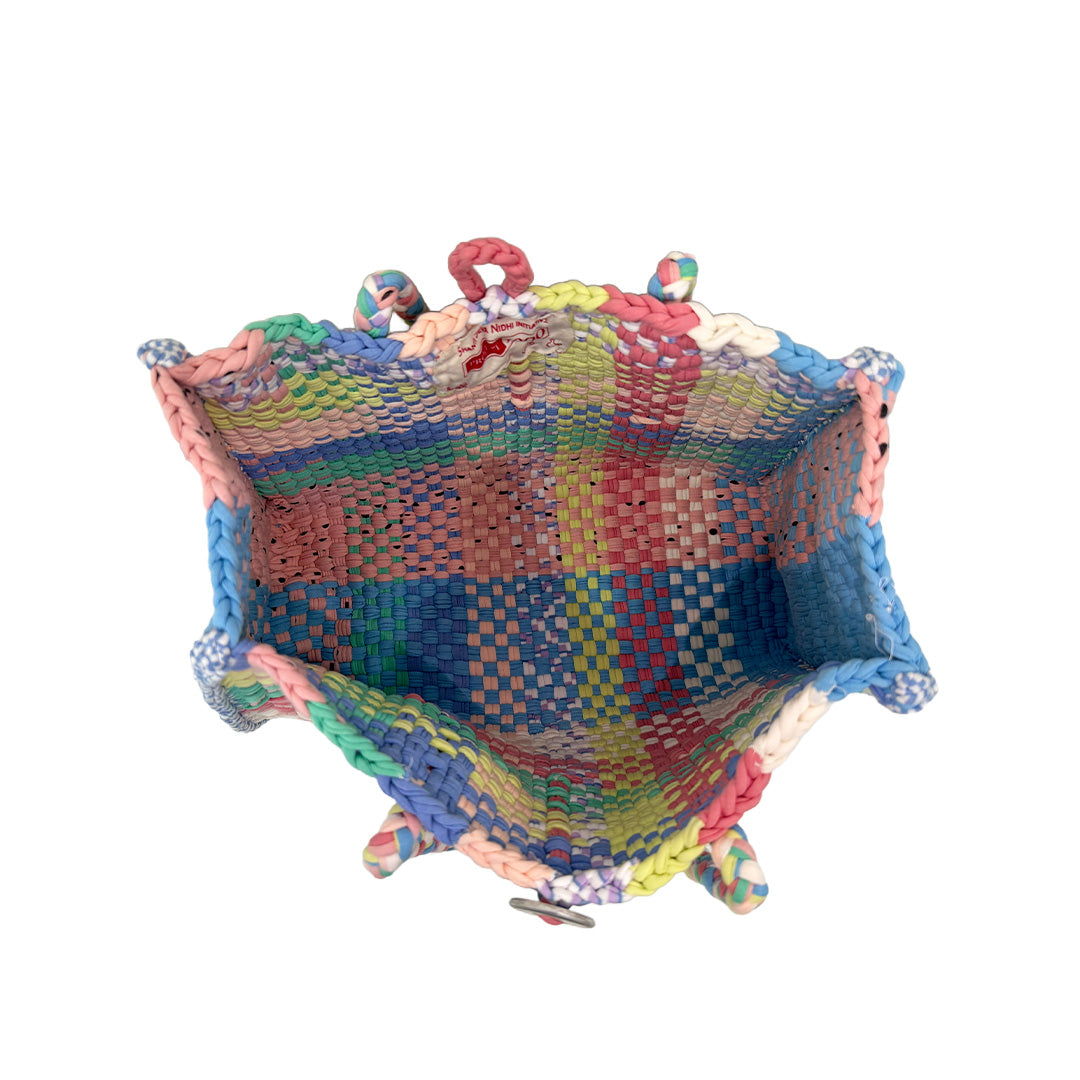 Oversized Tote / Hand / Shoulder Green, Blue, Coral Pink, White