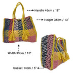 Oversized Tote / Hand / Shoulder Yellow, Pink, Stone Blue, Black