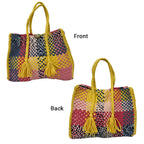 Oversized Tote / Hand / Shoulder Yellow, Pink, Stone Blue, Black