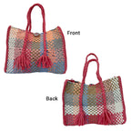 Oversized Tote / Hand / Shoulder Fuchsia Pink, White, Light Blue, Apricot