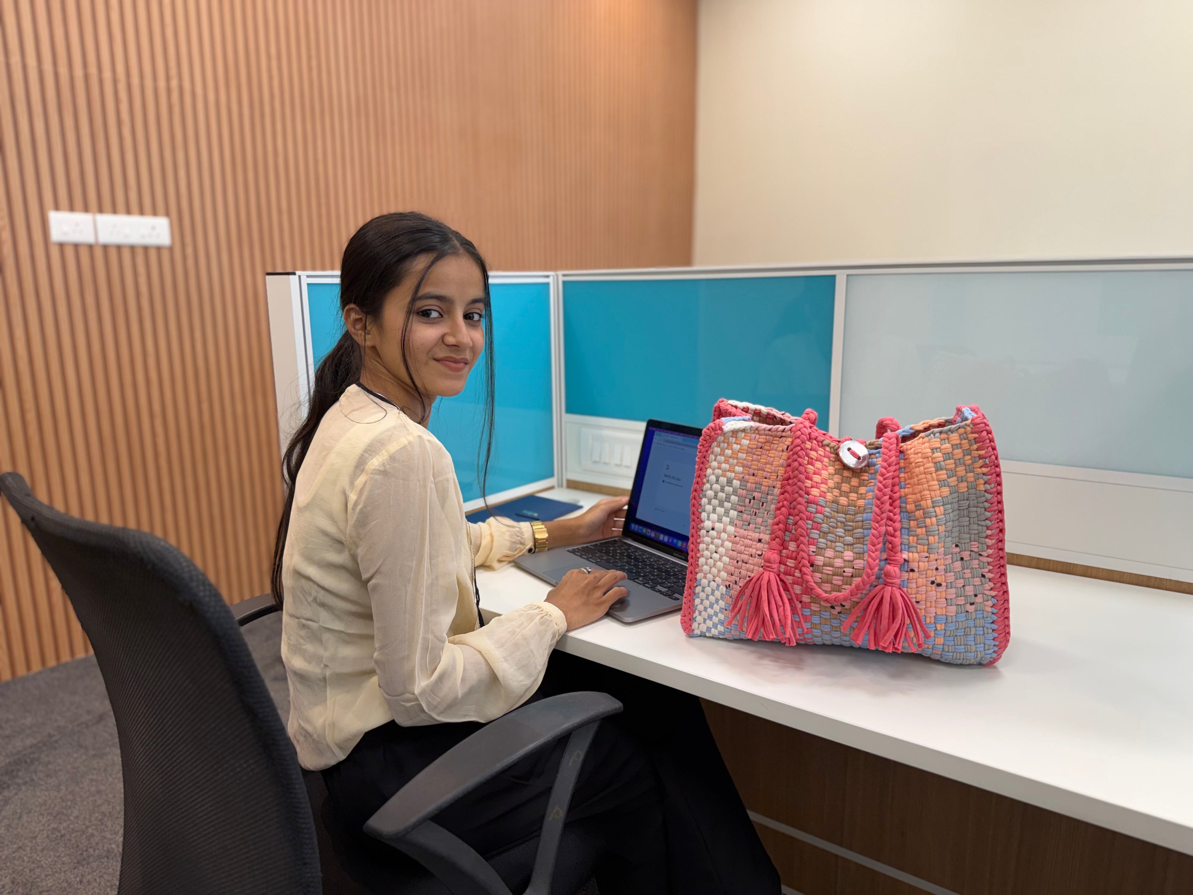 Oversized Tote / Hand / Shoulder Fuchsia Pink, White, Light Blue, Apricot