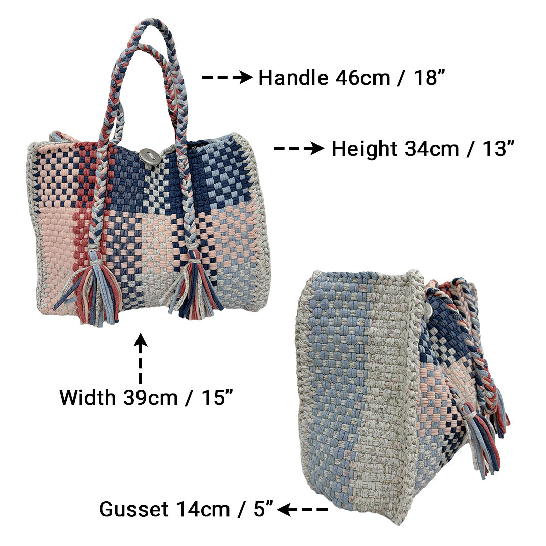 Oversized Tote / Hand / Shoulder Carry Baby Pink, Navy Blue, Light Blue, Coral Pink