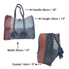 Oversized Tote / Hand / Shoulder Carry Light Blue, Stone Blue, Light Pink, Coral Pink