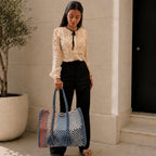 Oversized Tote / Hand / Shoulder Carry Light Blue, Stone Blue, Light Pink, Coral Pink