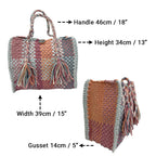 Oversized Tote / Hand / Shoulder Carry Apricot, Stone Grey, Light Blue, Clay Pink