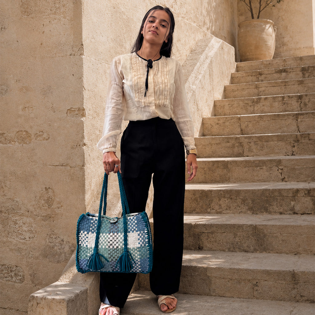 Oversized Tote / Hand / Shoulder Carry Shades of Blue