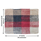 Braided Edged Floor Rug / Throw | Raspberry, Charcoal, Nude, Ecru