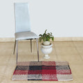 Braided Edged Floor Rug / Throw | Raspberry, Charcoal, Nude, Ecru