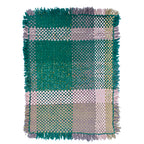 Tassel Floor Rug / Throw Coral Green Light Pink Old Rose Light Beige