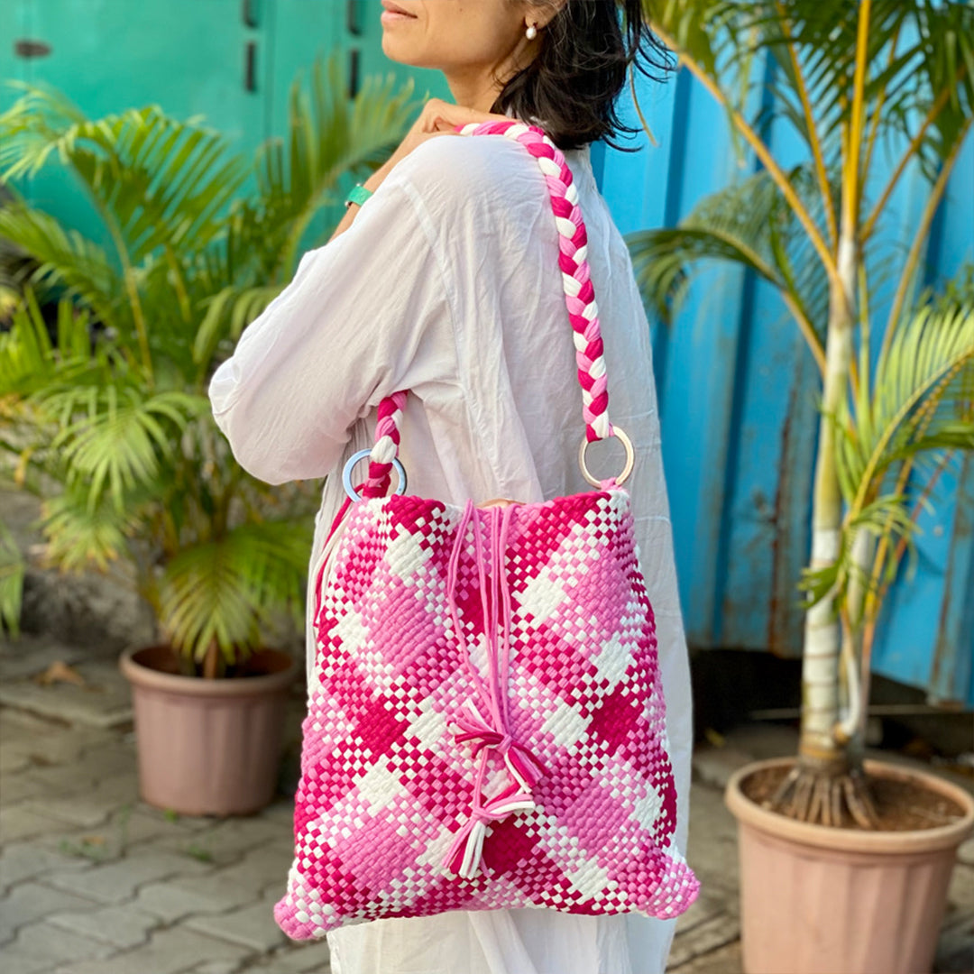 Image of Shoulder Tote Bags Pink Color Classic Collection | Shoulder carry