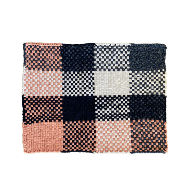 Image of Braided Edged Floor Rug / Throw | Pink, Navy, White