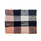 Braided Edged Floor Rug / Throw | Pink, Navy, White