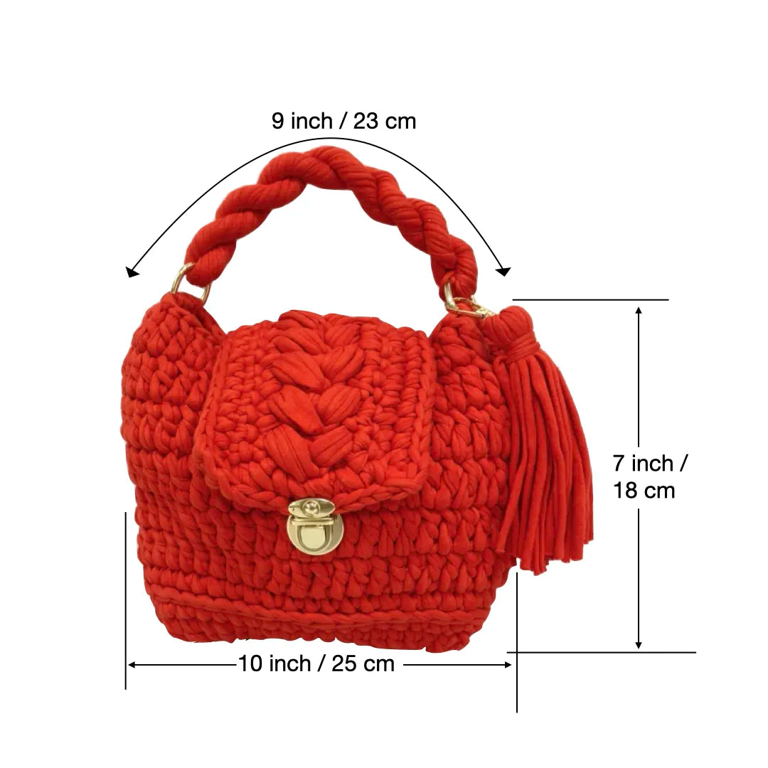 Image of Crochet purse Red | Hand carry