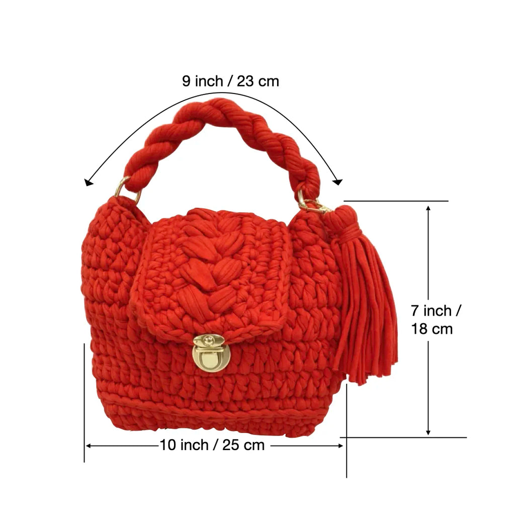 Crochet purse Red | Hand carry