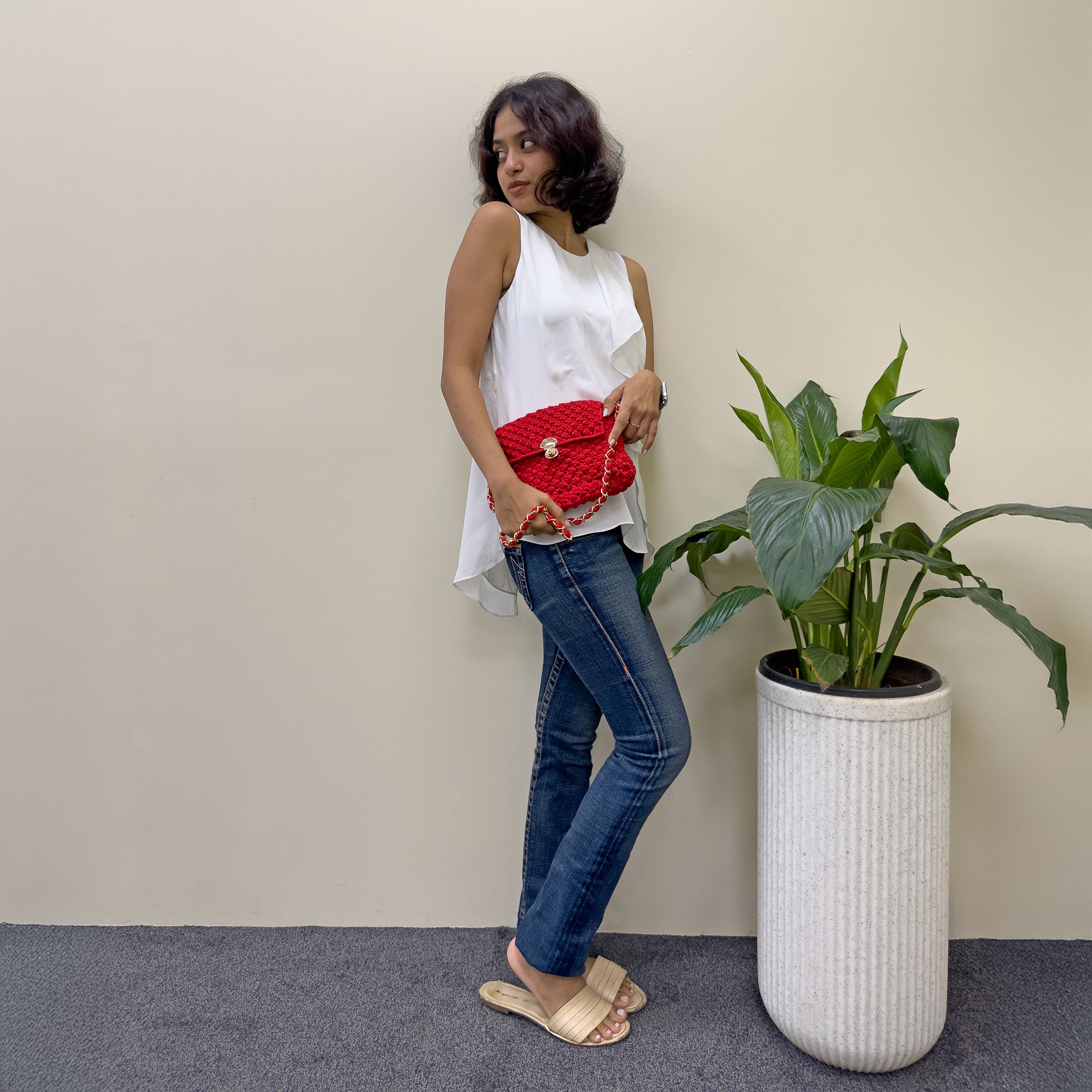 Image of Macrame Sling | Red | Shoulder Sling or Cross body