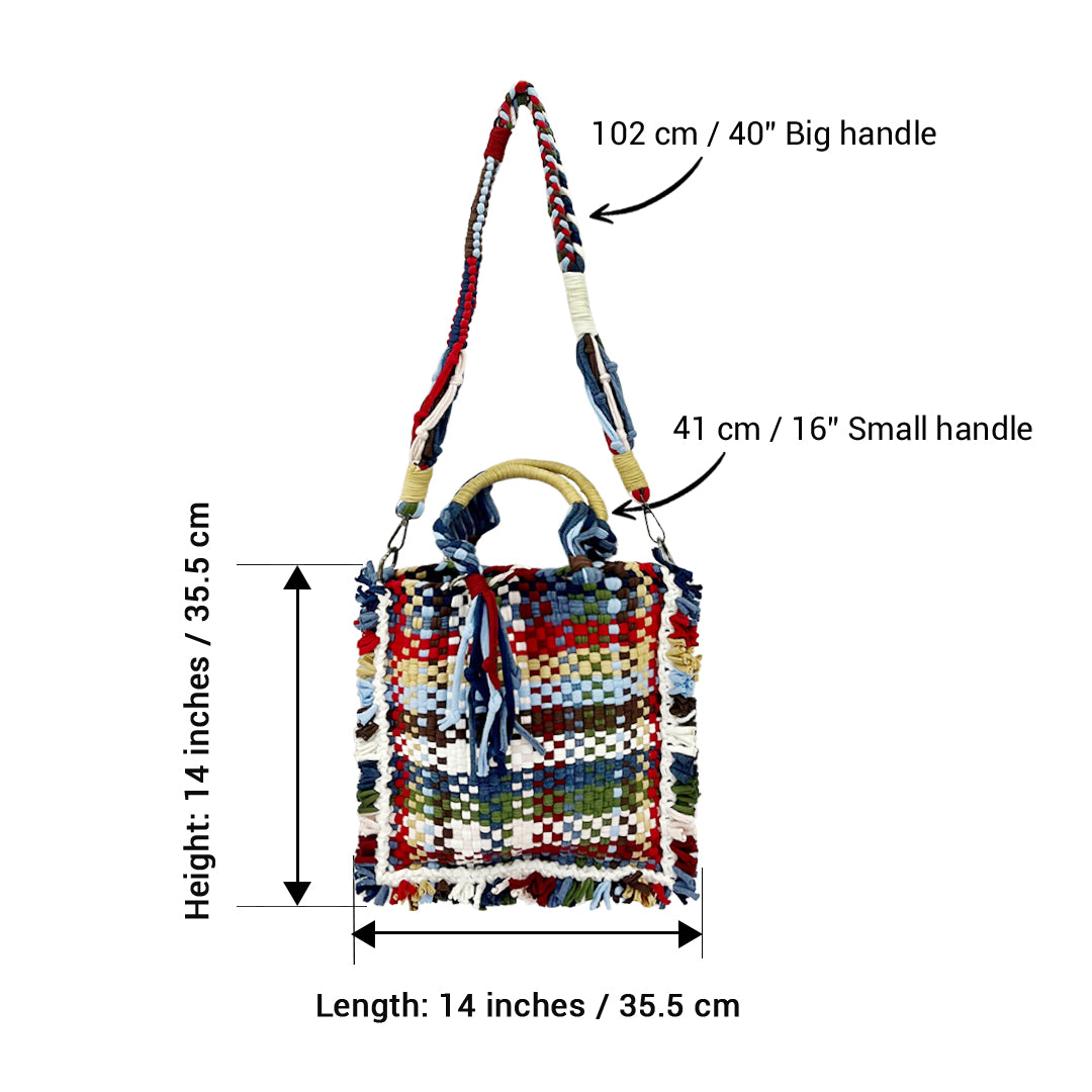 Image of Small Satchels Blue, Red, Brown, Green, Beige, White, Grey