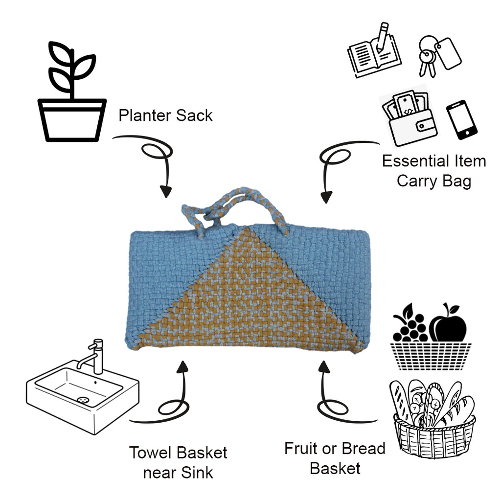 Planter bag | Size: small | Sky Blue, Beige, Grey