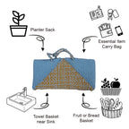 Planter bag | Size: small | Sky Blue, Beige, Grey