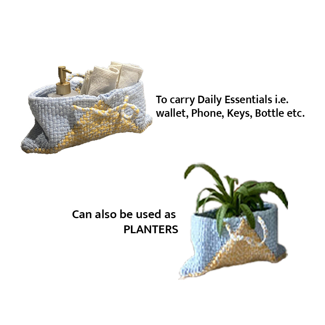Image of Planter bag | Size: small | Sky Blue, Beige, Grey